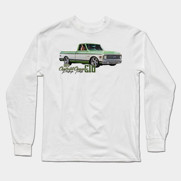 1972 Chevrolet Cheyenne C10 Pickup Truck Long Sleeve T-Shirt by Gestalt Imagery